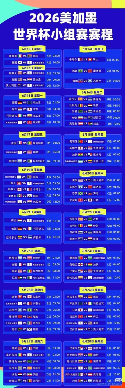 2026世界杯直播高清版最新时间表在哪里看 2026世界杯直播高清版最新时间表在哪里看